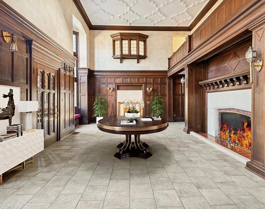 The Evanston mansion's entry hall