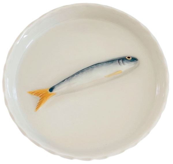 PetitFelts hand-painted porcelain sardine tray
