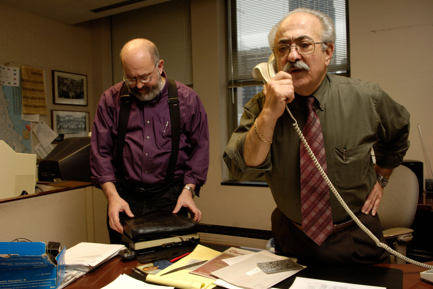 City editor Heywood Hoffman, left, and bureau chief Paul Zimbrakos in 2005.