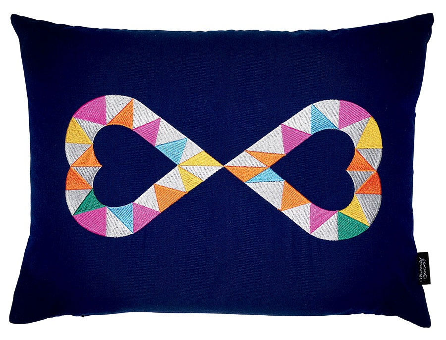 Vitra embroidered twill pillow by Alexander Girard