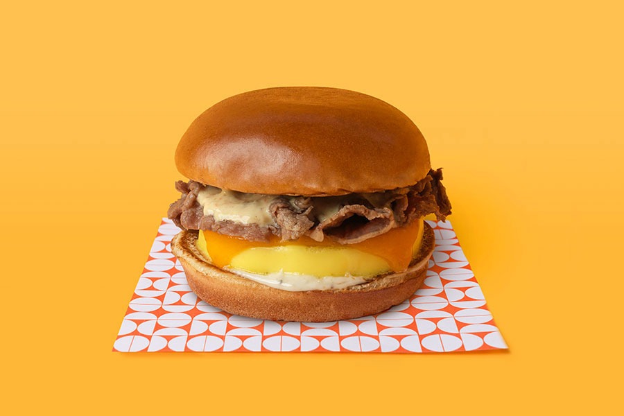 A breakfast sandwich at Egg Bunni