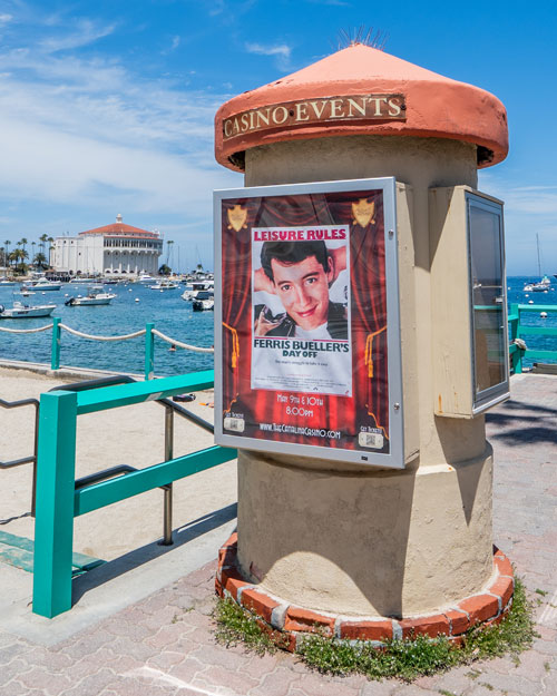 a casino event poster for a screening of Ferris Bueller's Day off