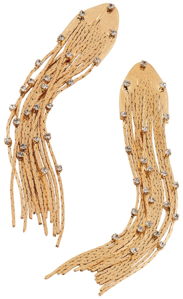 BaubleBar gold-tone brass and glass Elektra earrings