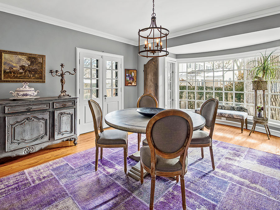 The dining room in the Wilmette home