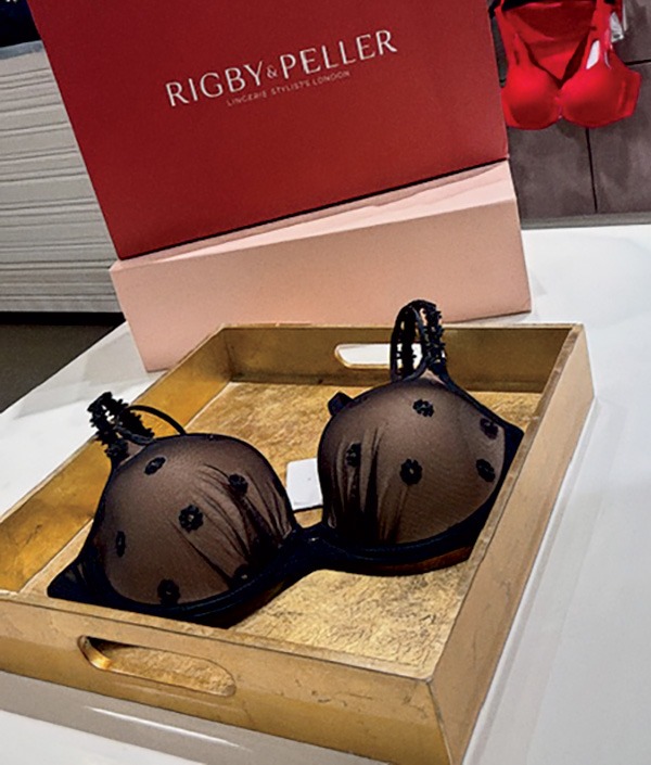 A padded sheer black bra at Rigby & Peller