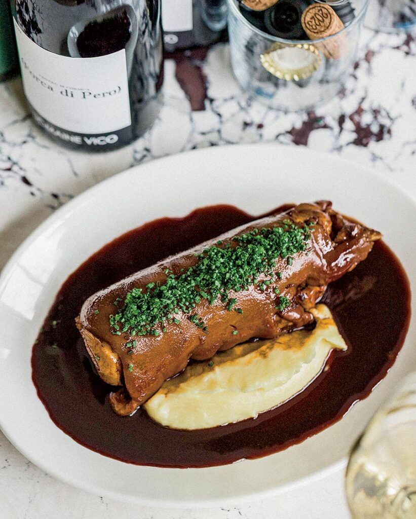 Stuffed pig trotter at Petite Edith