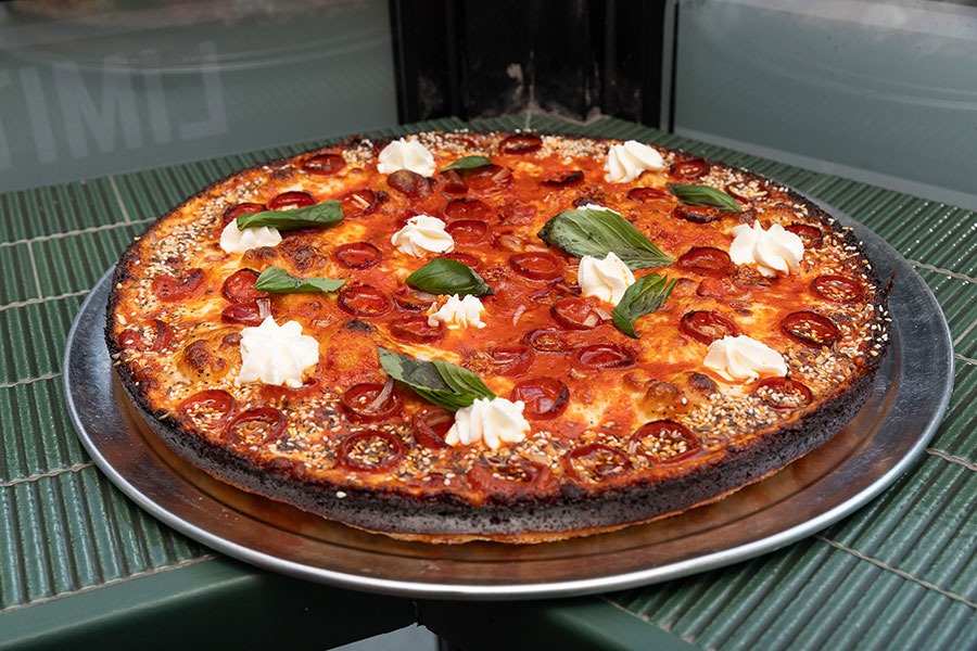 A pan pizza at Milly’s Pizza In The Pan