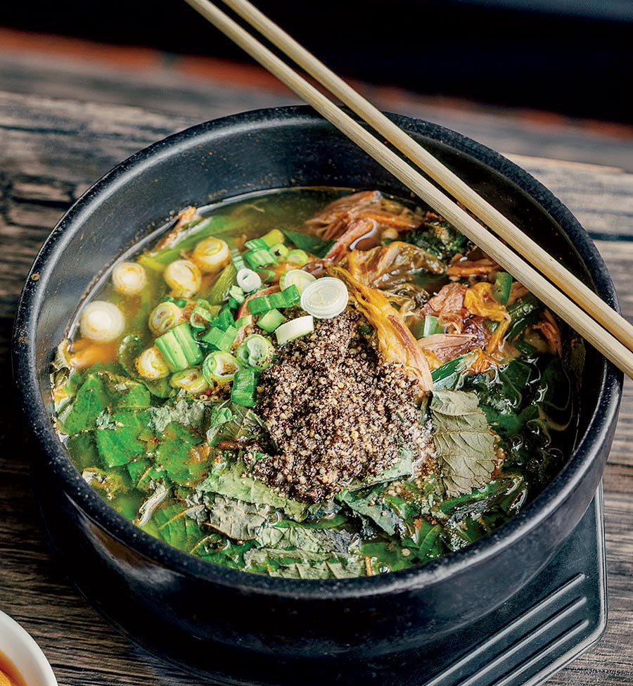 Black goat soup at Claypot